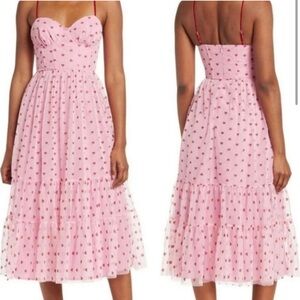 NWT Betsey Johnson Valentine Pink Red Heart Tulle Dress Size 8